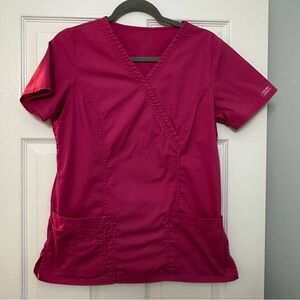 Cherokee Women's Fuchsia V-Neck Scrub Top
